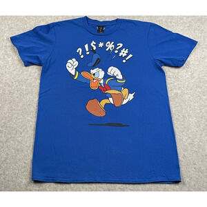 Disney Donald Duck Graphic T Shirt Blue Adult Medium Anvil Lightweight